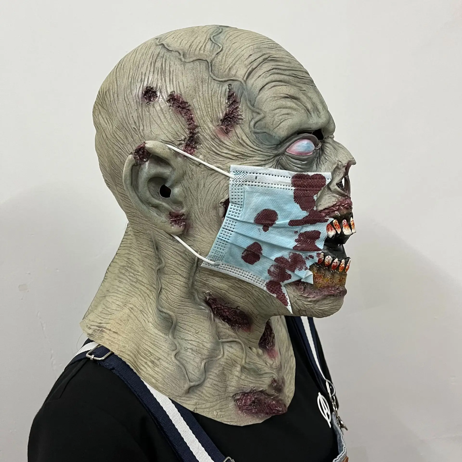 Halloween mask zombie scary hunt prop cosplay latex