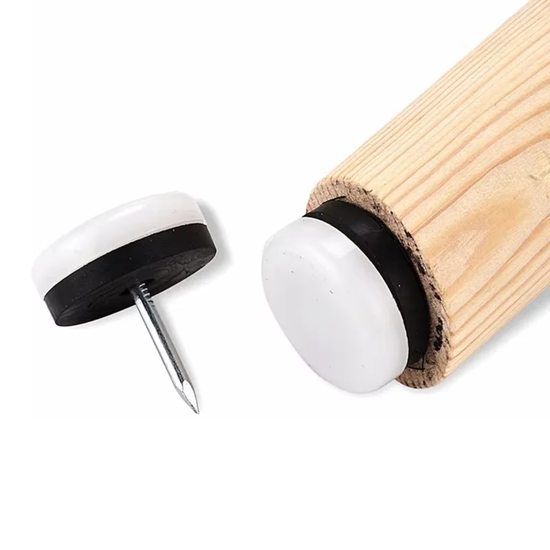 4/10/20PCS Furniture Glide Nail-on Nylon Slider Pad Floor Protector For Wooden Leg Feet of Chair Table Sofa Reduce Noise