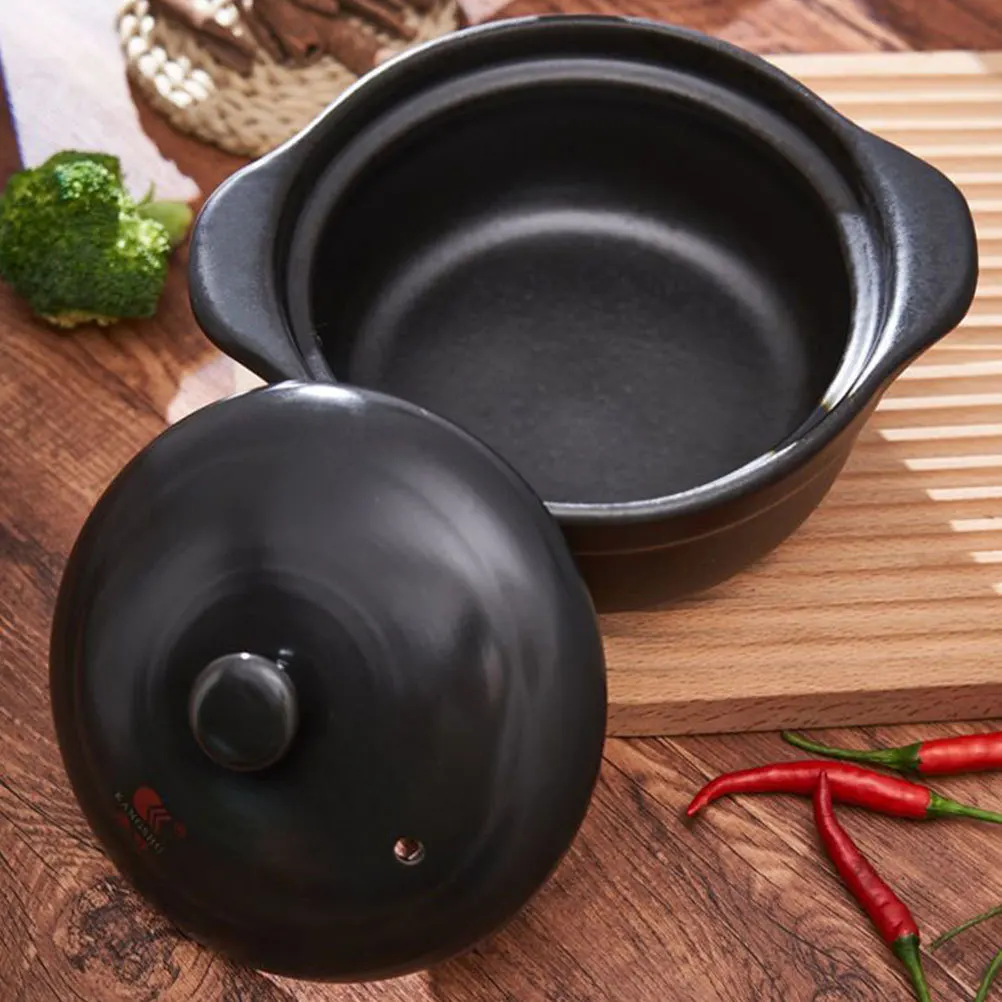 

Finishes Mixing Lid Soup Pot Ceramic Stew Casserole Clay Small Pots for Cooking