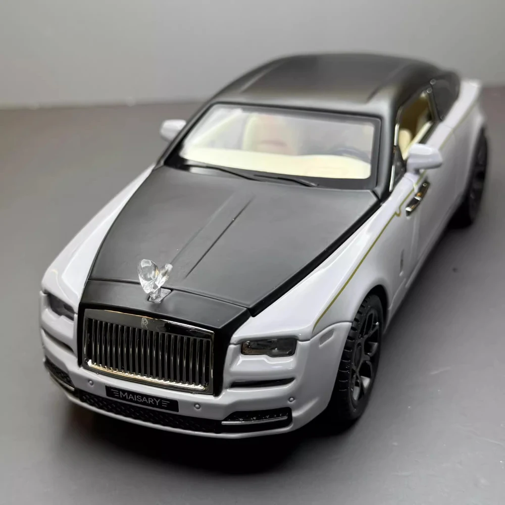 

1:22 Модель автомобиля Rolls-Royce Wraith, игрушки из сплава, литой под давлением внедорожник, 4 двери, открытый звуковой свет, рождественский автомобиль, подарки для детей