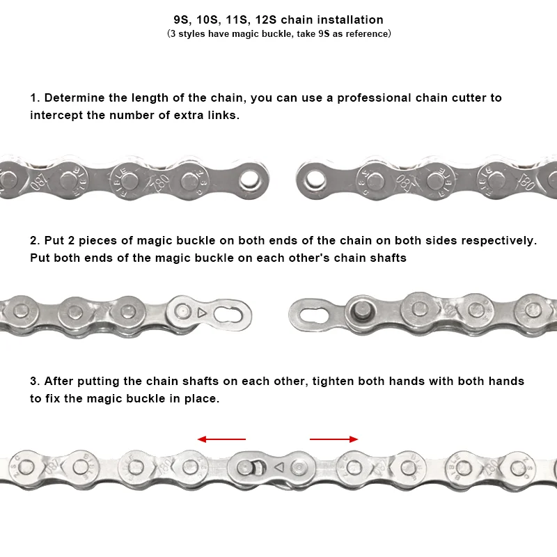 RIDERACE Bicycle Chain Repair Tool Bike Chain Link Connector Joints Magic Buttons For 6/7/8/9/10/11/12 Speed Quick Master Links