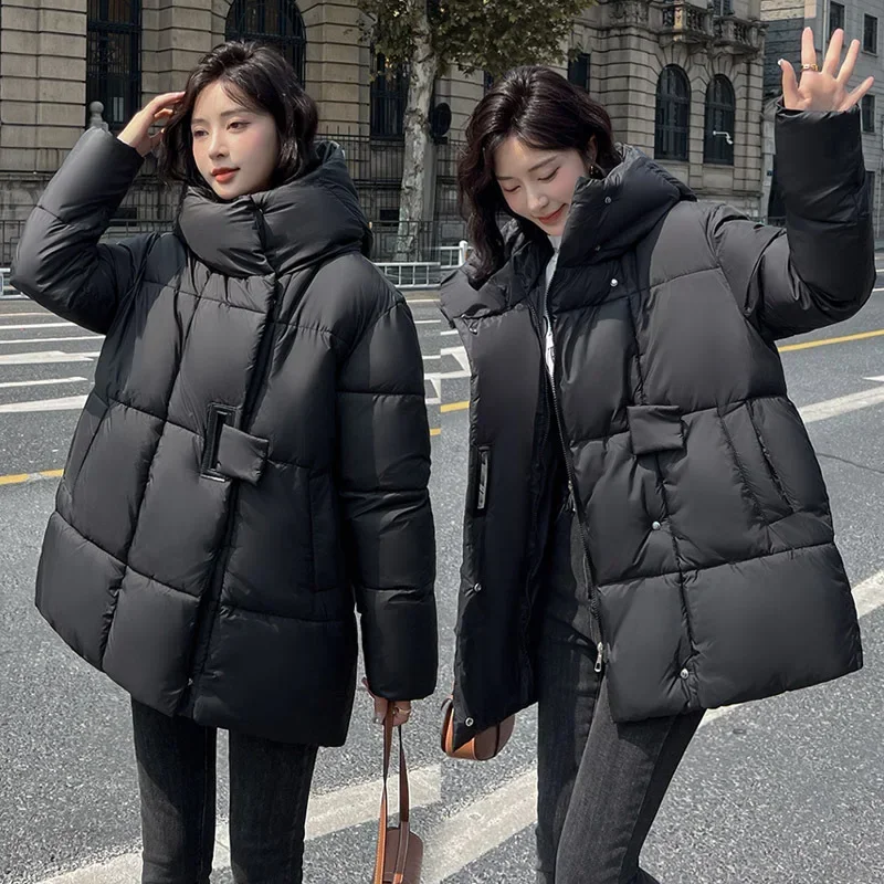 PinkyIsBlack 2024 New Autumn Women Winter Jacket Clothes Snow Wear Hooded Coat Parkas Warm Cotton Padded Jacket Female Outwear