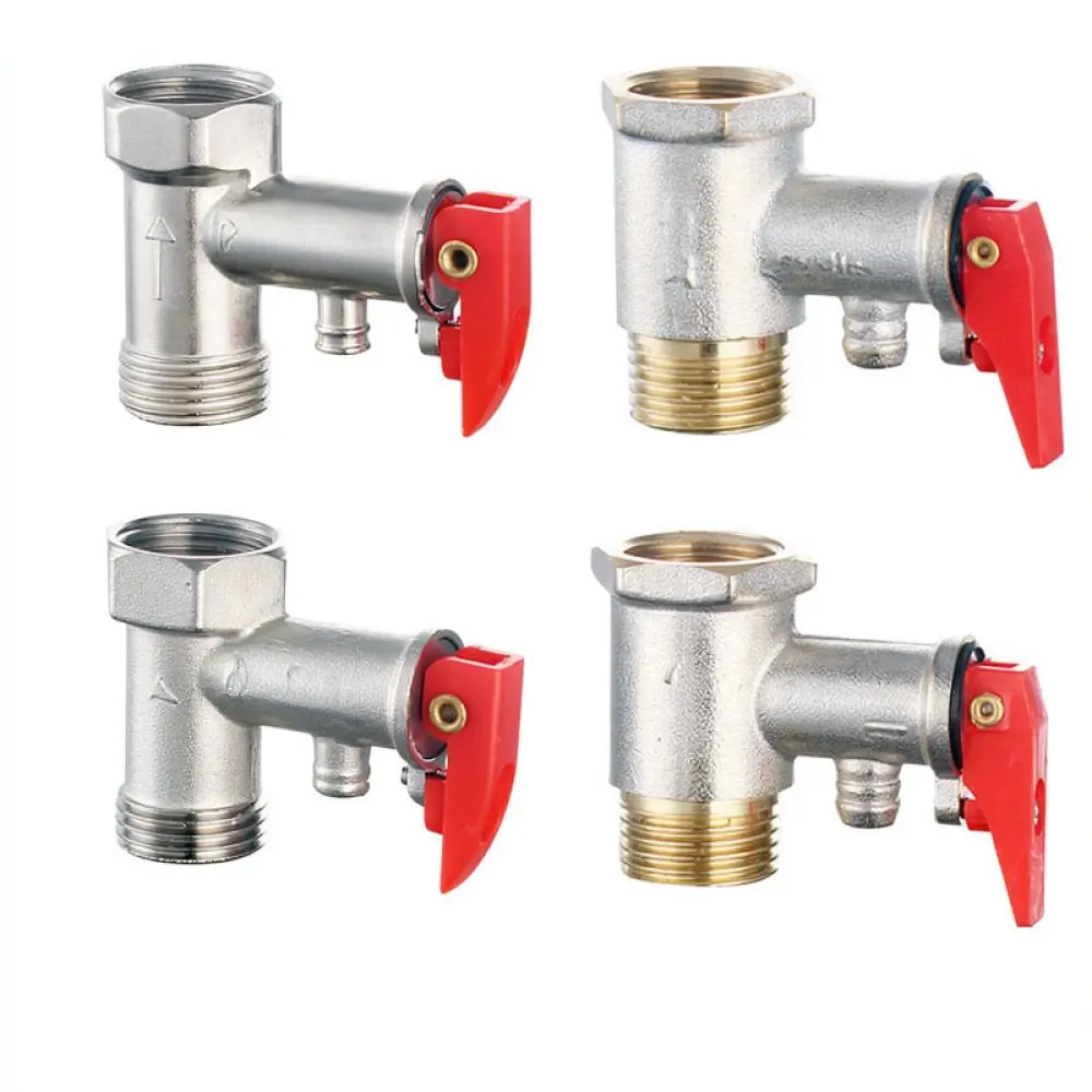 Water Heater Safety Valve Brass Pressure Relief Device DN15 Copper Valve For Replacement Parts Professional Plumbing Hardware
