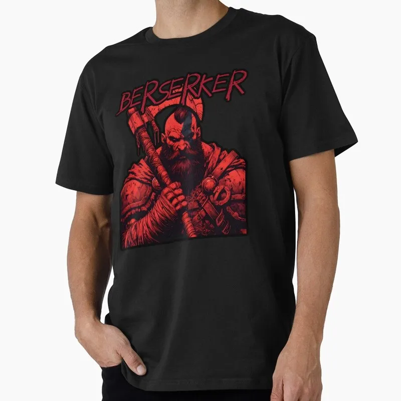 God of War Kratos T Shirt Path of the Berserker Graphic Tee Spartan Warrior Ragnarok Streetwear Short Sleeve Unisex Gamer Gift