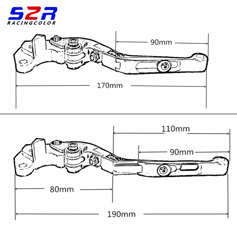 S2R Motorcycle Handlebar Brake Handle Clutch Lever For YAMAHA MT07 MT FZ 07 FZ07 2014 2015 2016 2017 Modification Parts Foldable