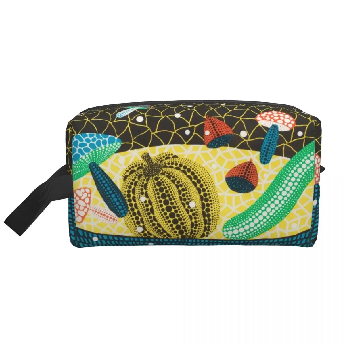 Borsa da toilette personalizzata Arte astratta Yayoi Kusama per donna Trucco zucca Organizzatore cosmetico Scatola per kit Dopp per bellezza da donna