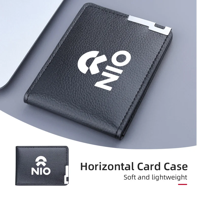 PU Leather Car Credit Card Holder Wallet Coin Purse Auto Accessories For Nio ES6 EC6 ES8 ES7 ET5 ET7 EP9 EVE 2021 2022 2023