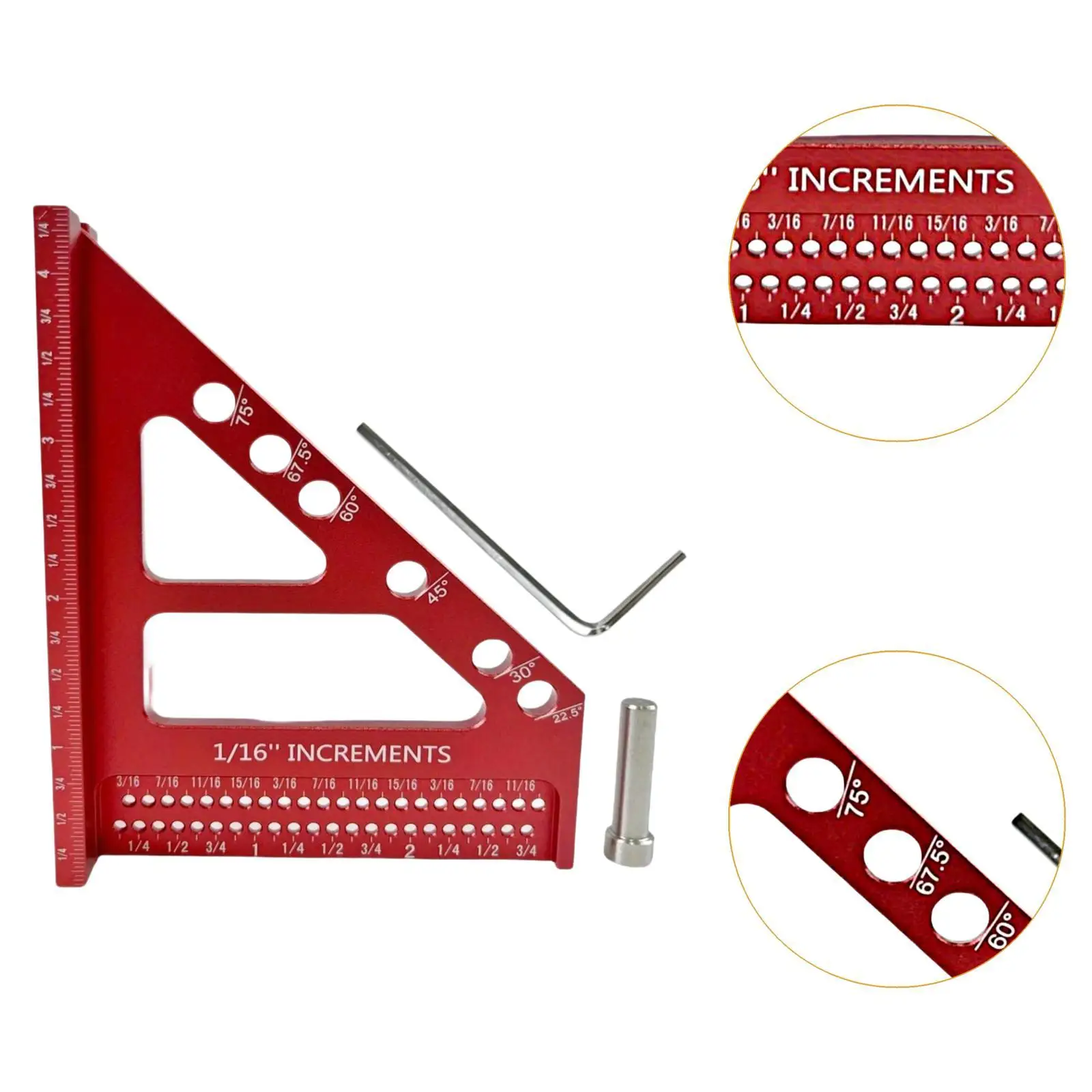 3D Multi Angle Measuring Ruler Scribing Ruler for Woodworking Engineer