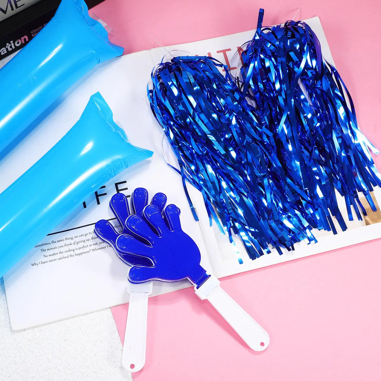 1 conjunto de vara inflável pom poms clappers noisemakers acessórios de torcida espírito torcendo varas suprimentos esportes