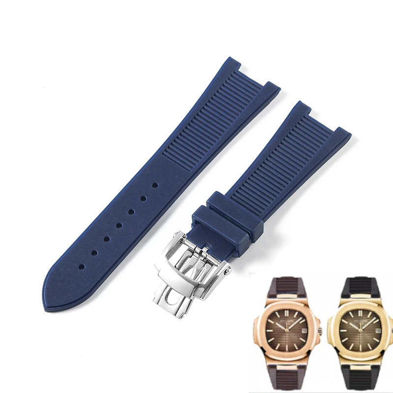 Silicone Watch Strap for Patek Philippe 5711 5712G Watchband Special Interface Bracelet Accessories 25mm*13mm Men