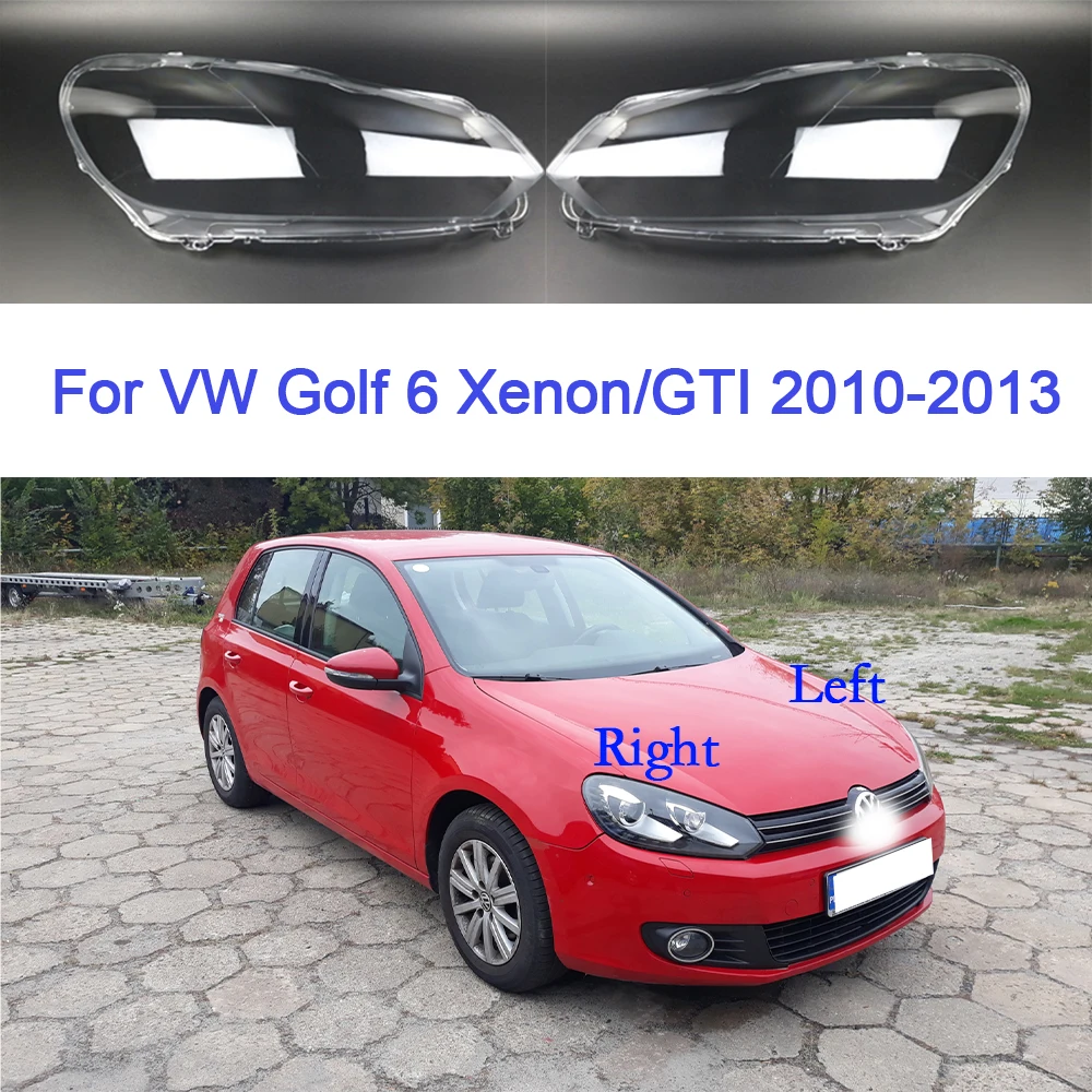 Car Headlight Lamp For VW Golf 6 Xenon/GTI 2010 2011 2012 2013 Lens Glass Transparent Lampshade Shell Left/Right Car Accessories