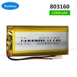 1-2 szt. 803160 803060 3.7V 2200mAh akumulator litowo-polimerowy dla GPS Power Bank DVD aparat Tablet PC PAD 8*31*60mm