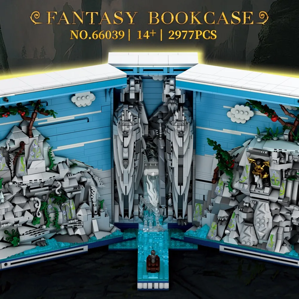 2977PCS Buch Der Könige Buchstütze Bausteine Gott Stein Statue Berühmte Landschaft Modell Ziegel Desktop Ornamente Kinder Spielzeug Geschenk