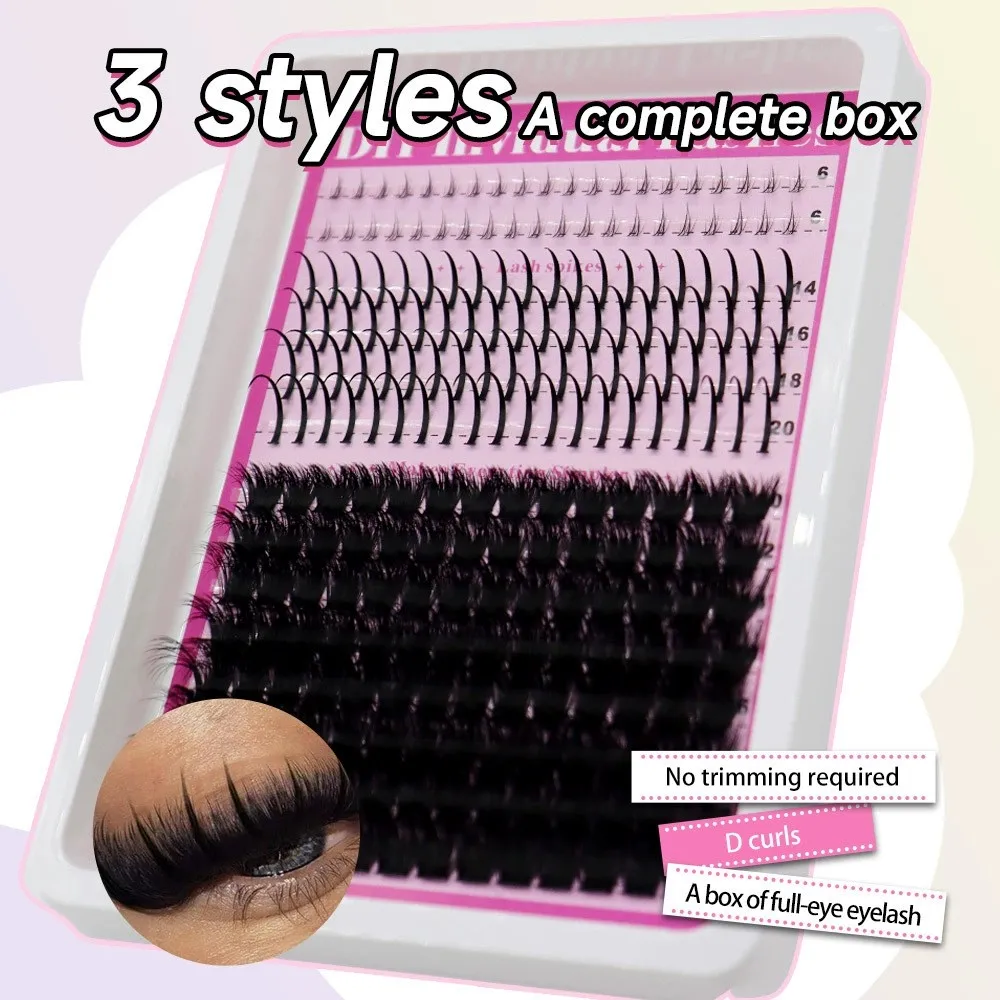 Clusters de cílios inferiores com pontas kit de clusters de cílios volume lash picos cluster extensões de cílios kit de cluster de cílios de fada pico