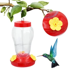 1pcs Plastics Hummingbird Feeder Bird Water Bottle Hanging Garden Outdoor Plastic Flower Iron Hook Bird Feeder