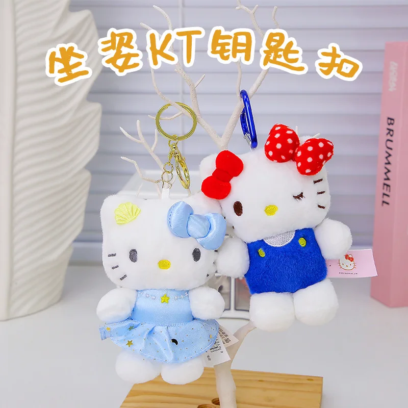 

New Arrival Sanrio Hello Kitty Lovely Plush Keychain, Fashion KT Cat Backpack Pendant, Soft Cute Stuffed Toy For Daily Decor