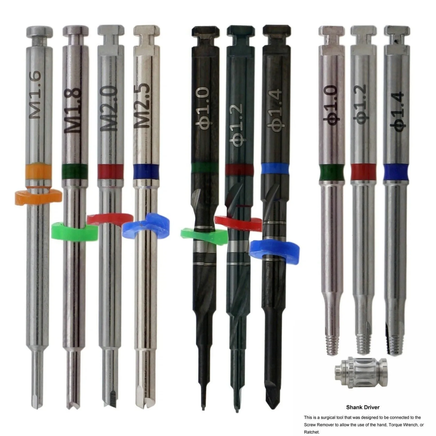 Dental Broken Screw Removal Tool Kit Implant Fractured Screw Extractor Reverse Drill Shank Driver For Dental Restoration