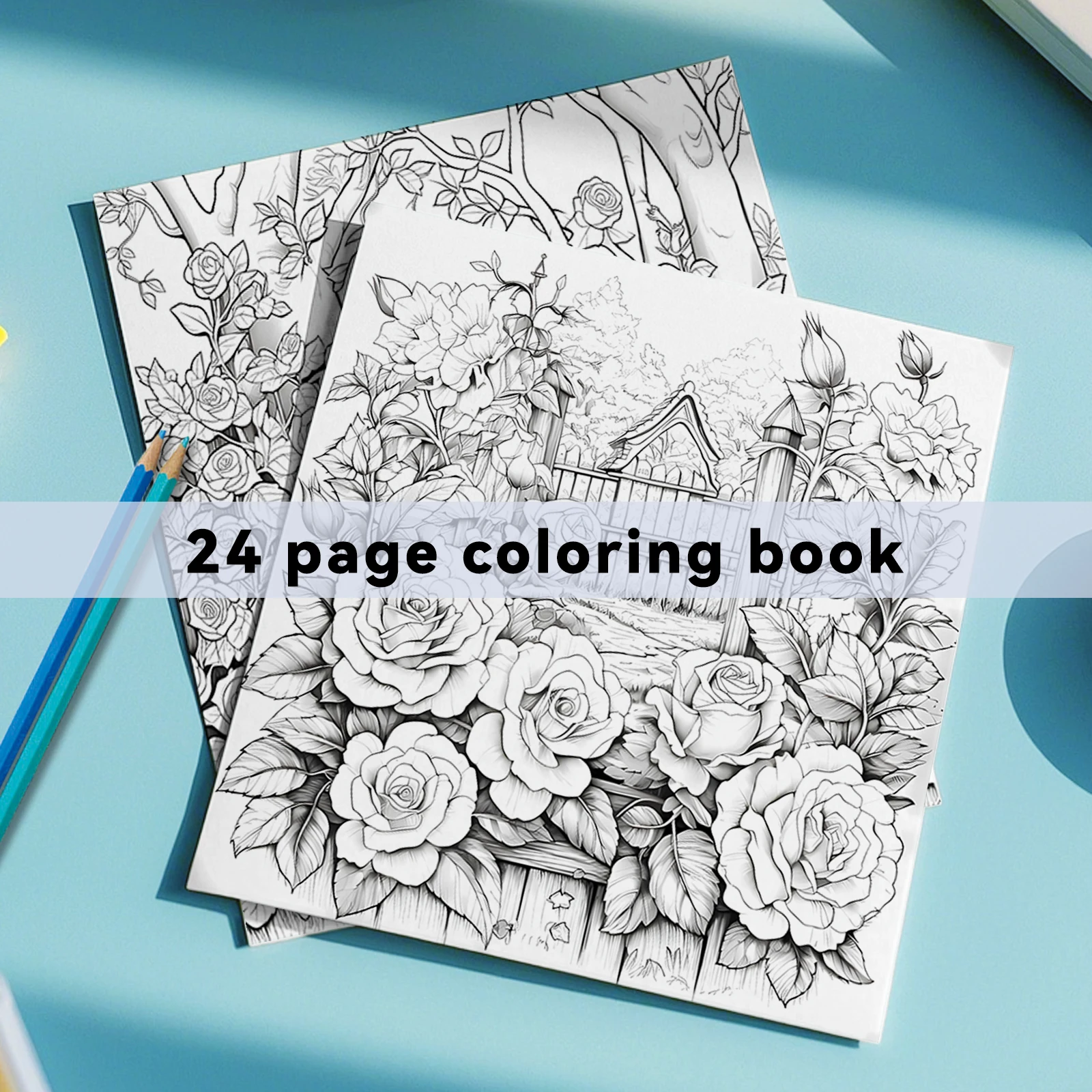 Flower Coloring Book 24 Page Gift For Adults And Teens Featuring Relieve Stress Kill Time Graffiti Painting Drawing Art Book