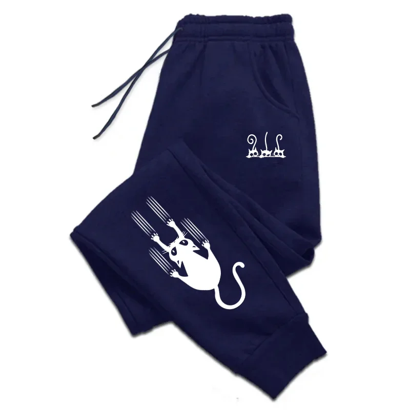 

2026 Hot selling Men's Pants Multi functional Sports Pants Cute Cat Printed Pants Fitness and Leisure Sports Set Pants