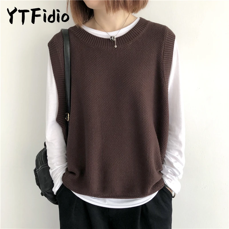 YTFidio ผ้าฝ้าย 100% เสื้อกันหนาวผู้หญิงเสื้อกั๊ก O คอลําลอง Outerwears หรูหราไม่สม่ําเสมอ Designer เสื้อผ้าผู้หญิง 170