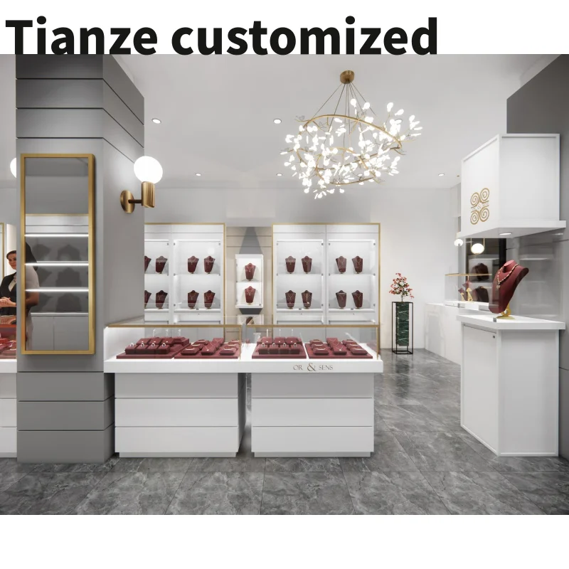 Customized-Modern Glass Jewellery Shop Counter Design, Retail Custom Jewelry Interior Design Ideas Jewellery Store