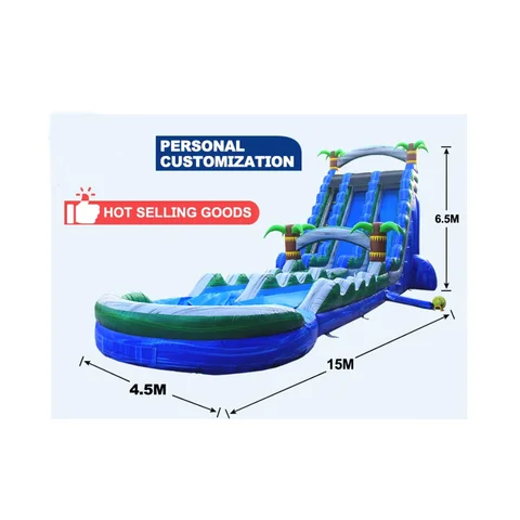 Huge 50x15ft Inflatable Water Slide with Pool for Water Sport