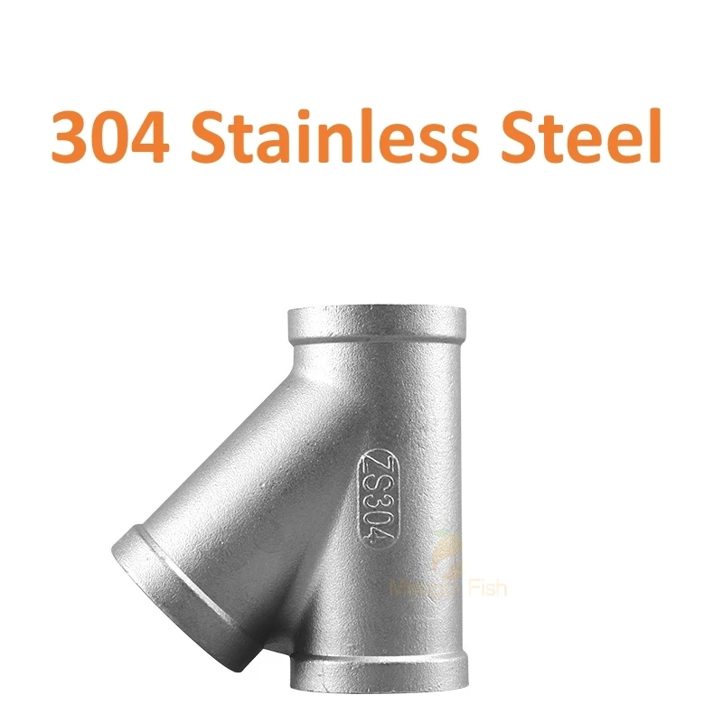 BSP 45 degree Female Threaded 3 Way Tee Y Pipe Fitting 1/4