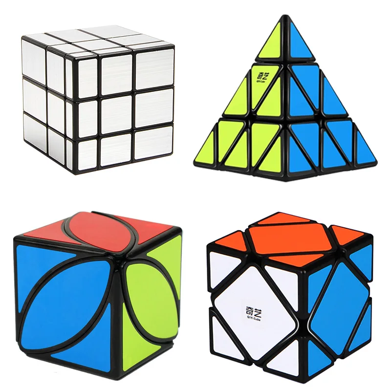 ZCUBE QiYi Speedcube Set 8pcs Cubo Mágico Profissional 8 em 1 Quebra-cabeça de Velocidade 2x2 3x3 4x4 Espelho Skewb Pyraminx Megaminx QY Toy Cubo