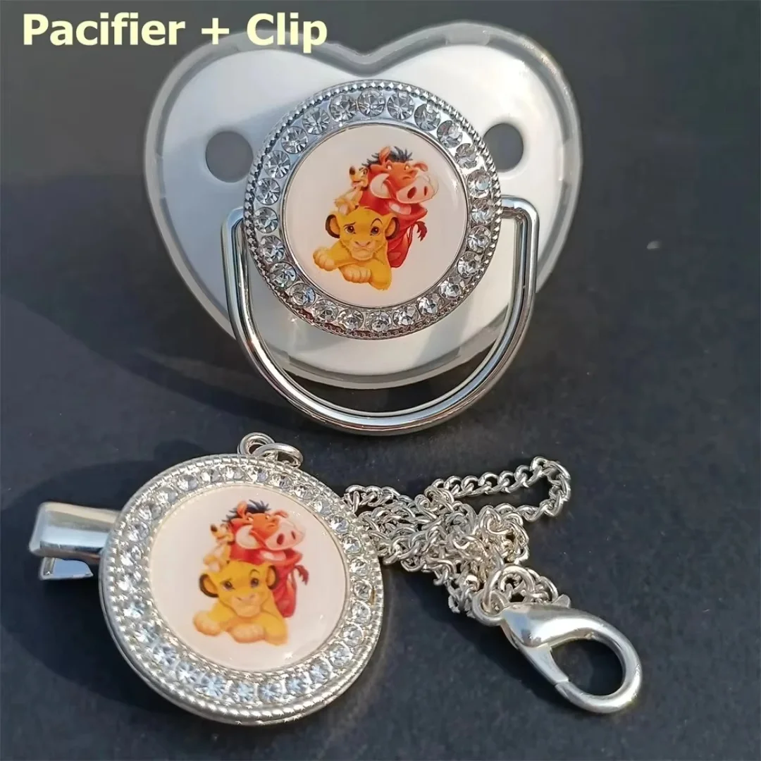 Baby pacifier Bling Bling teeglue Lion pattern for sale Baby chain mouth baby drill to soothe play mouth baby newly designed