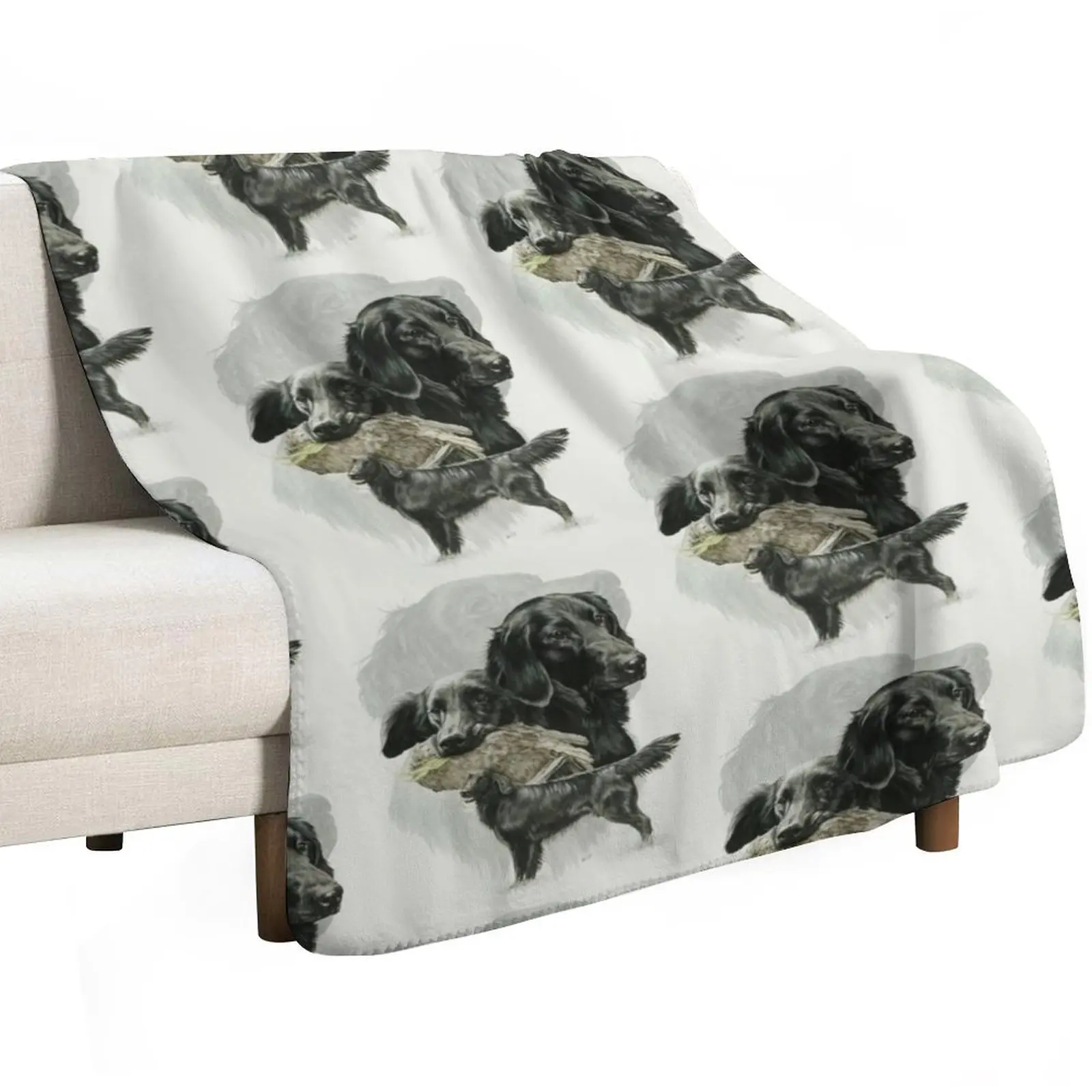 Flat-coated Retriever Medley Throw Blanket Flannel Luxury St Giant Sofa Heavy Hairys Thermal Blankets
