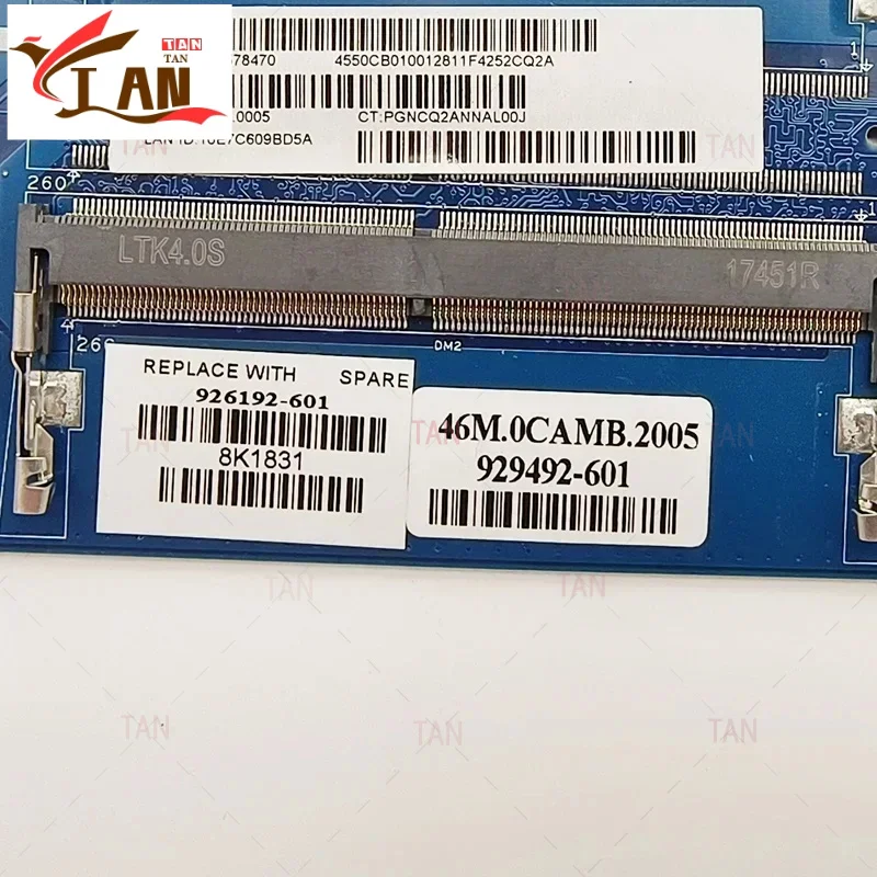 929492 -601 For HP 17-AK Laptop Motherboard 929492 -001 16892-2 448.0CB03.0021 CPU:E2-9000E DDR4 Mainboard 100% tested fully wor