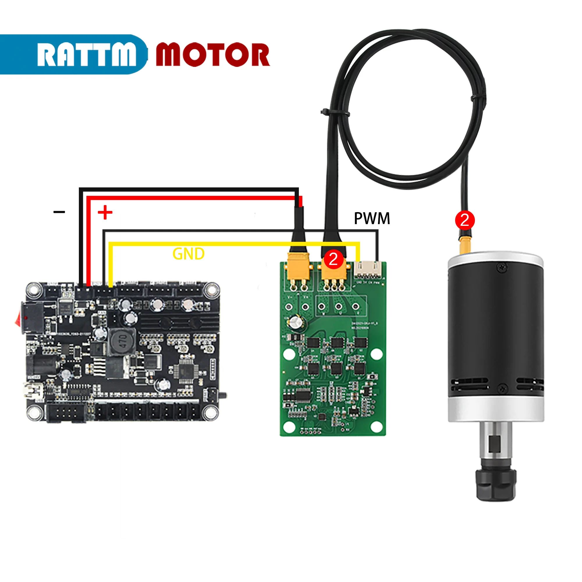 CNC Brushless Motor DC Spindle Kit 24V 12000rpm with Drive Board & Collet Holder Installed Perfect for 3018 Series