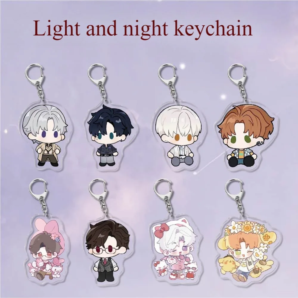 Game Light and Night Cartoon Keychain Osborn Charlie Evan Sariel Jesse Keyring Pendant Decoration Accessories Ornament Gift Girl