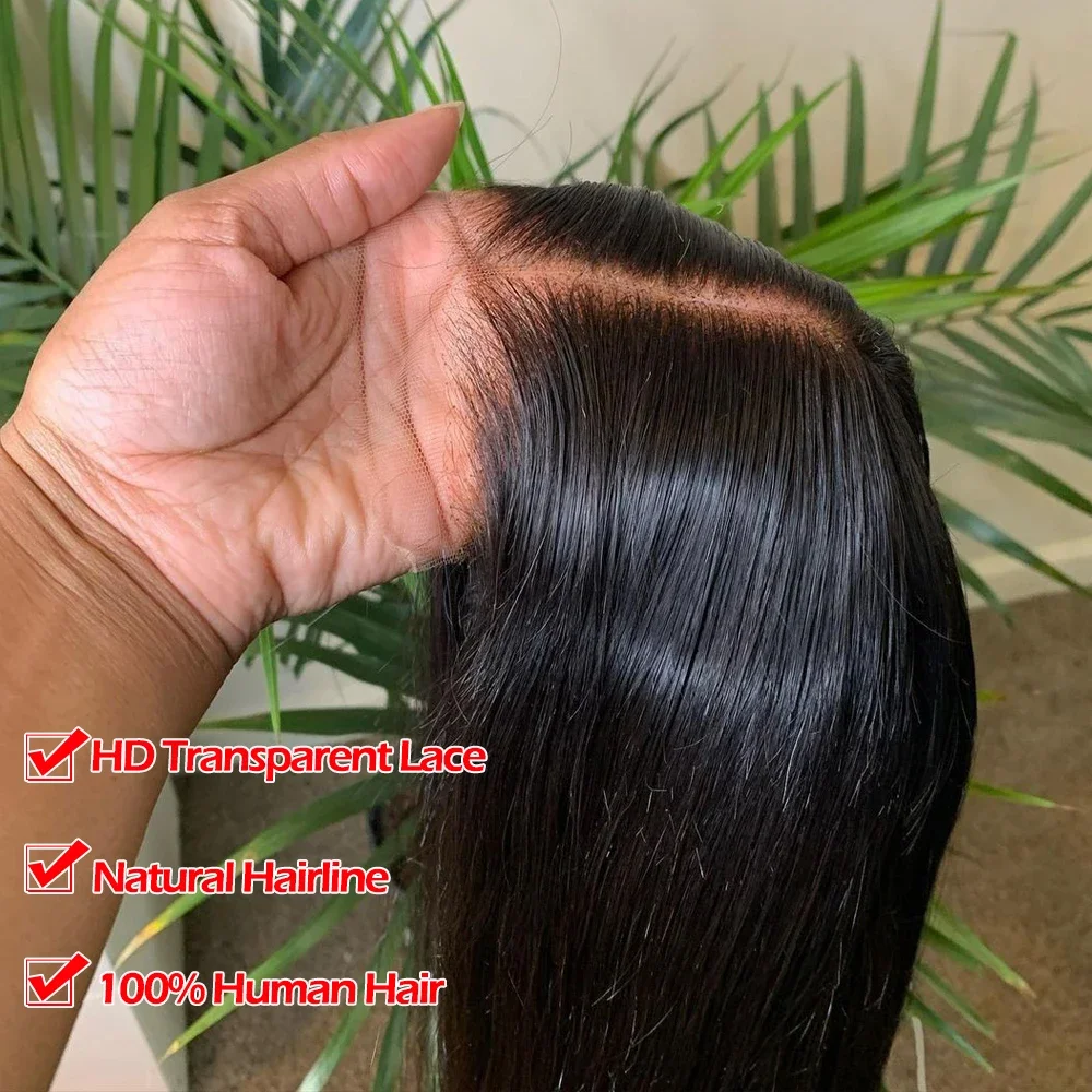 Parrucche in pizzo HD 13x6 Parrucche diritte per capelli umani Densità 200% 40 pollici 13x4 Parrucche frontali in pizzo 5x5 Parrucche Glueless Capelli umani