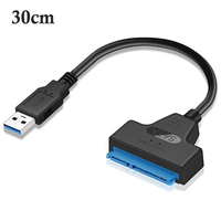 SATA 3 to USB 3.0 Adapter Cable 6Gbps High Speed Data SATA to USB Adapter With Power Port Support 2.5 Inches SSD HDD Hard Drive