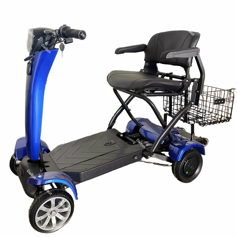 Automatic Folding Double Motor Electric Scooter 4 Wheel 36V 500W Lightweight Foldable Mobility Scooter For Elderly