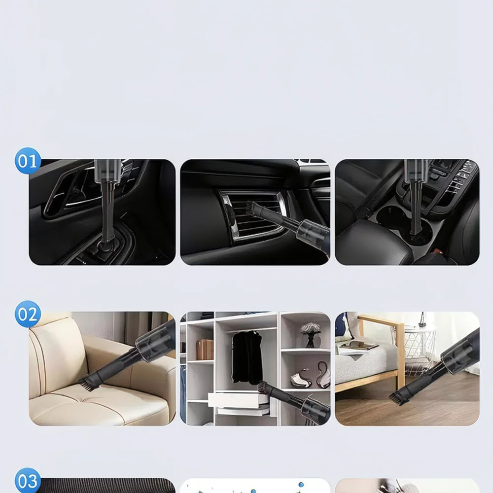 Mini Portable Wireless Handheld Vacuum Cleaner Powerful Suction Car Home Office Keyboard Dust Buster Cleaning Device