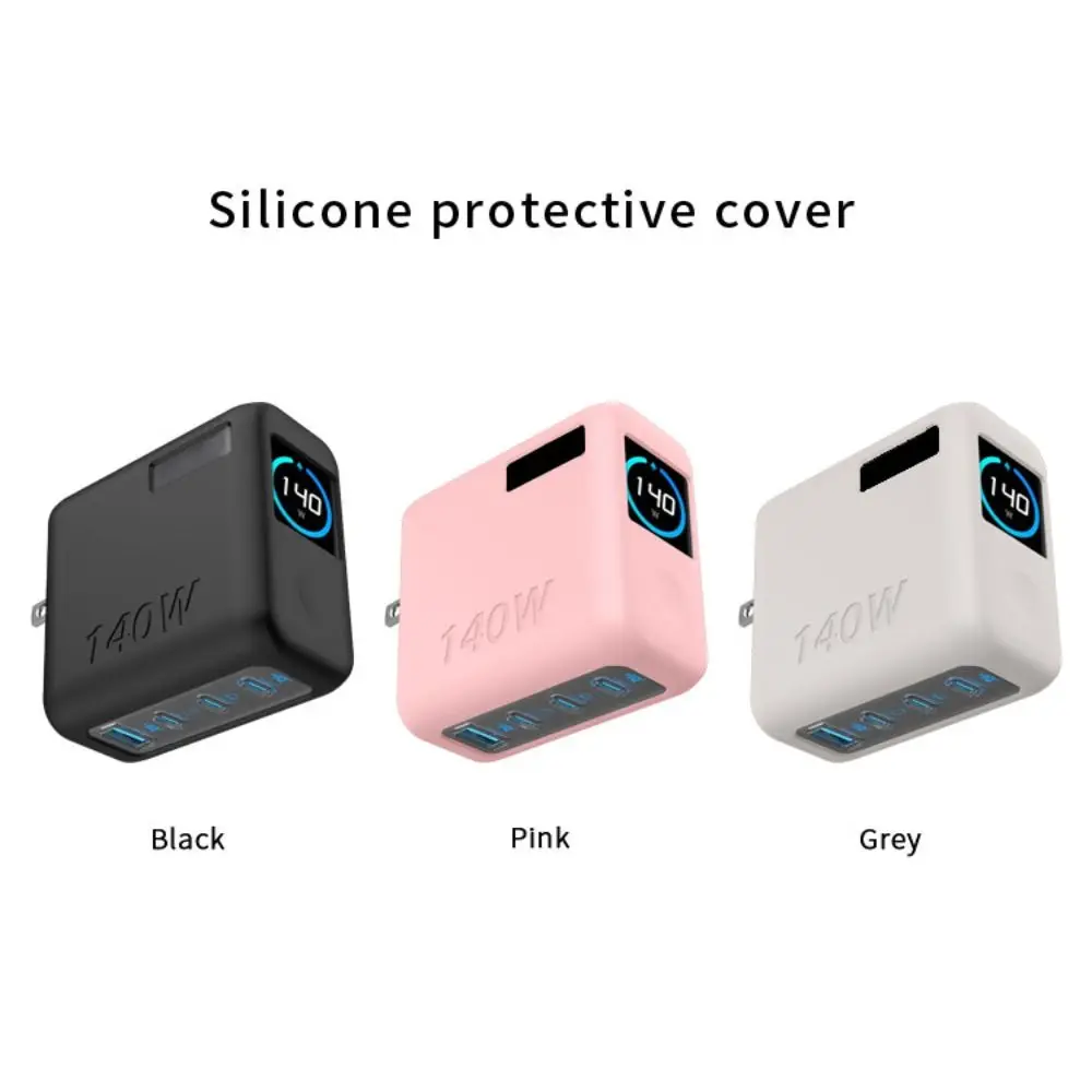 Shockproof Protective Charger Cover Clear Dustproof Soft Charger Case Anti-fall Compact for Anker Zolo 140W GaN 4-Port Charger