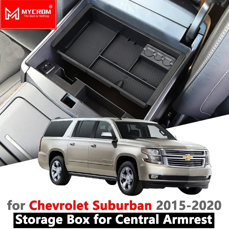 Armrest Box  Car Organizer Accessories   Suburban 2015 2016 2017 2018 2019 2020 Stowing Tidying Chevy Styling