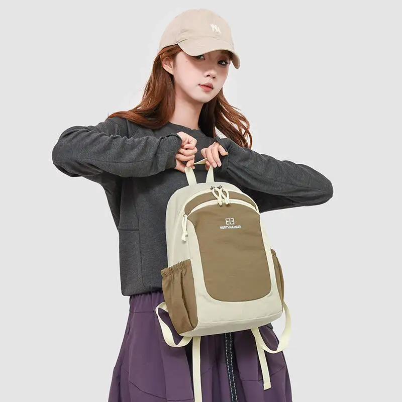 New Waterproof Nylon with Multiple Pockets Drawstring Side Pockets Zipper Adjustable Straps Durable for Daily Commute Travel