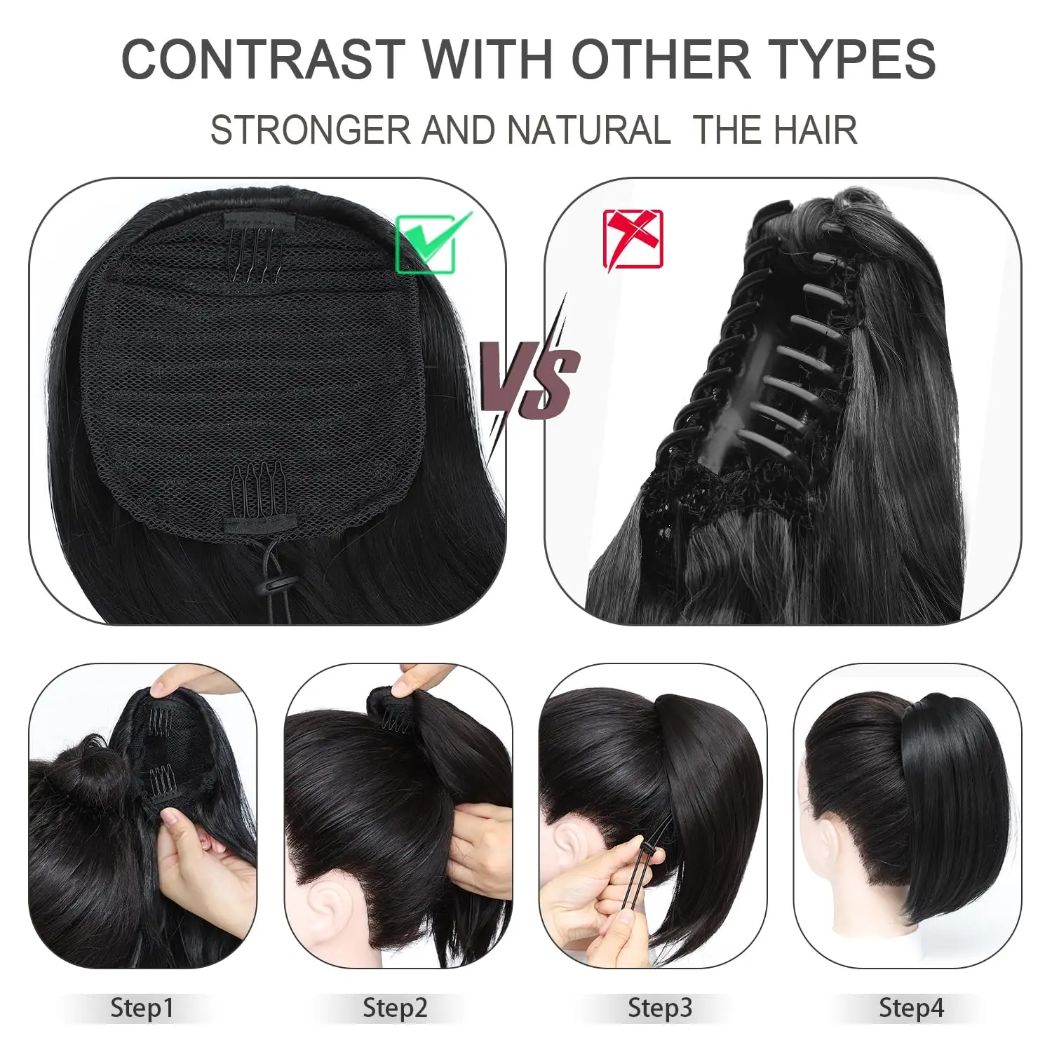 Curly Synthetic Hair Bun Hair Pieces Short Pro Drawstring Buns Faux Hair Ponytail Hairpieces for Women Chignon Hair Extension