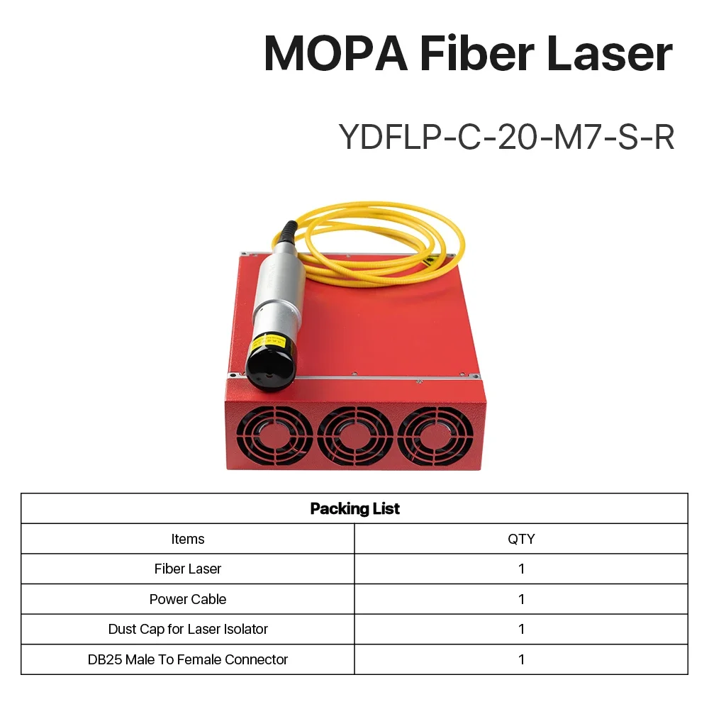 JPT YDFLP-C-20-M7-S-R MOPA Pulse Width Fiber Laser Module 20W With Red Dot High Quality for Fiber Laser Machine