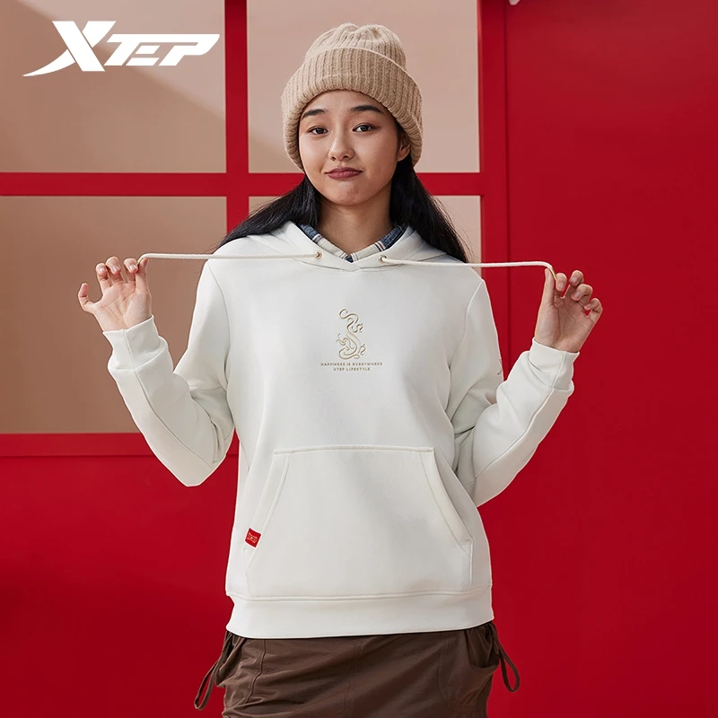 Xtep Pullover Hoodie For Women 2024 Spring Sporty Fashion Casual Men\'s Sweatshirt Life Style Leisure Outdoor Tops 976128930412