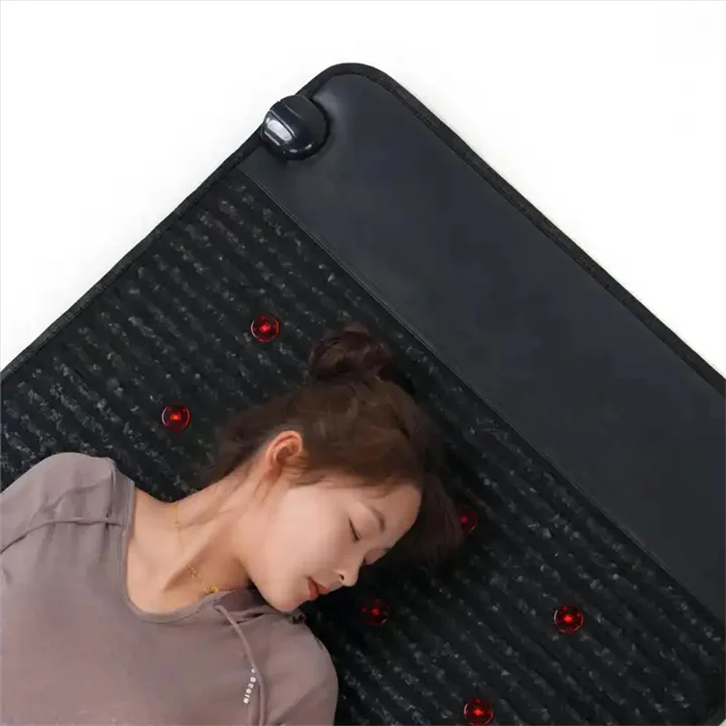 180*90CM Far Infrared Heating Single Photon Therapy PEMF Massage Mat With 7 Gemstone For Infrared Physiotherapy Detoxification