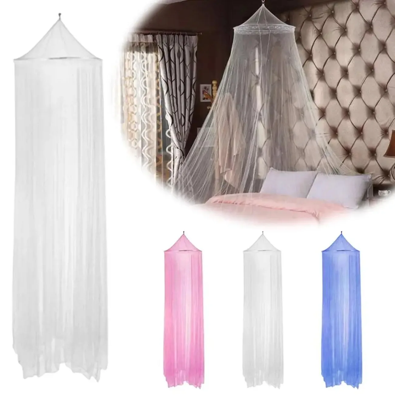 

Summer Princess Mosquito Net Canopy – Encrypted Dome Bed Net with Fine Mesh, Insect Repellent Bed Decor for Girls & Adults