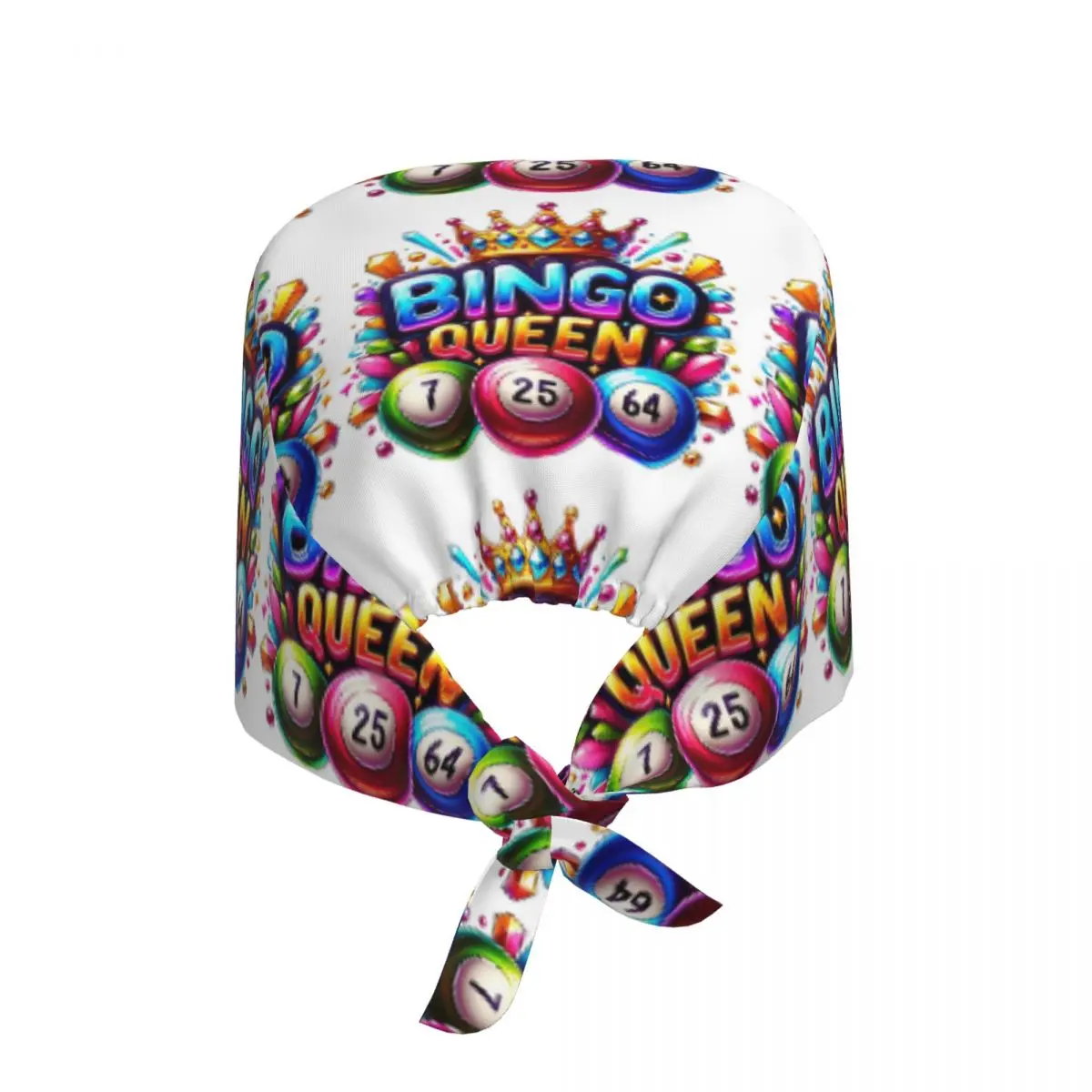 Bingo Queen Best Player Of Vacation Bingo Scrub Hat Doctor Working Surgical Cap Unisex Adjustable Nursing Caps for Dentist