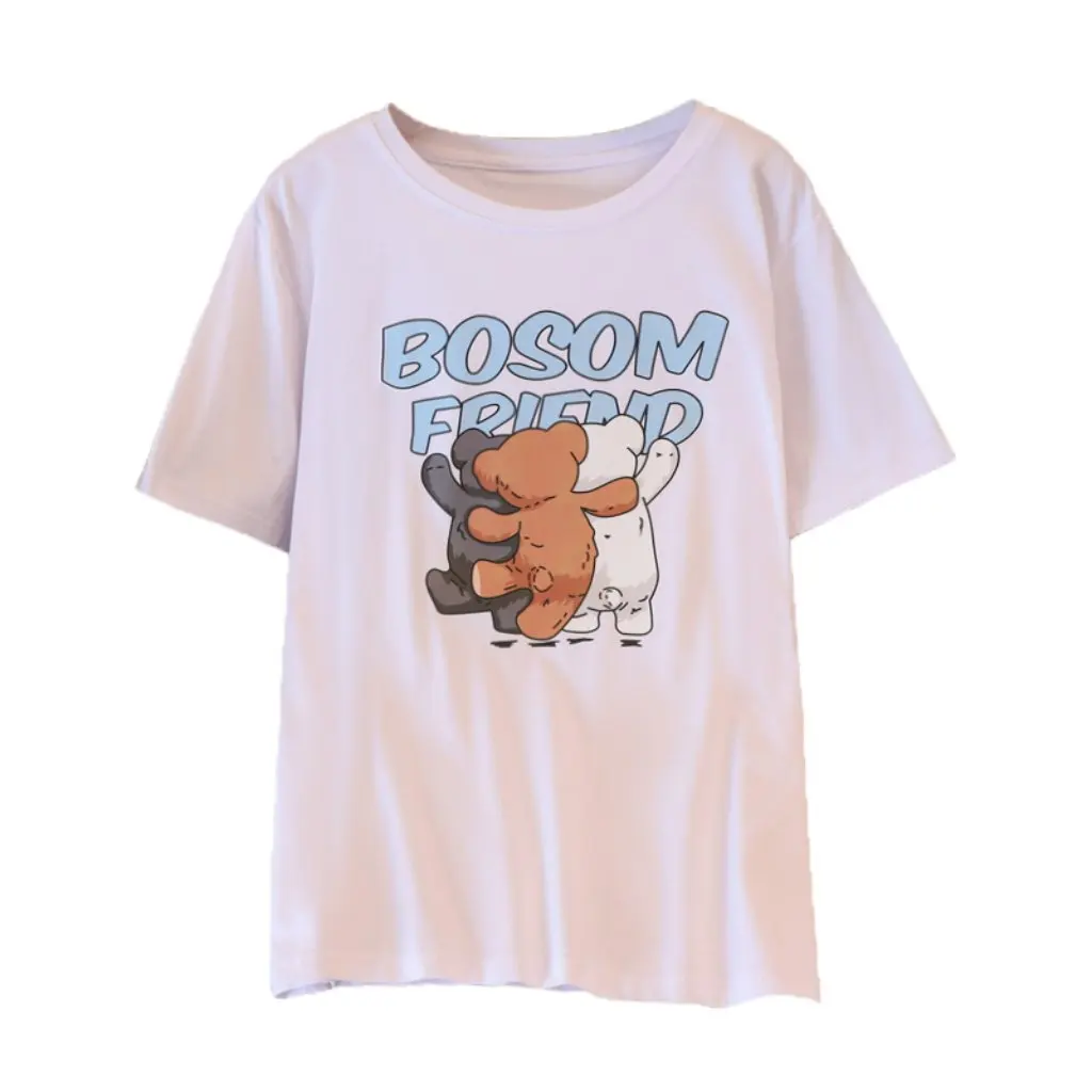 

Summer New Women's Loose Printed Crew Neck Short Sleeve T-Shirt plus Size 300kg Fat MM Coat for plus Size Fashion