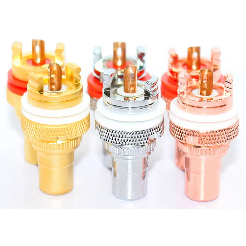 New Panel Mount  RCA Female Socket  plug Jack Audio Amplifier CD DVD player Chassis Phono Connector