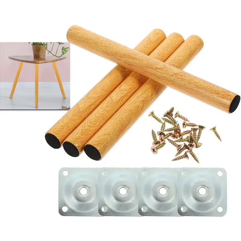 

Increase Table Legs Desk Extenders Wooden Solid Furniture Replacement Brown Adjustable Feet for Coffee Riser Wooden Risers