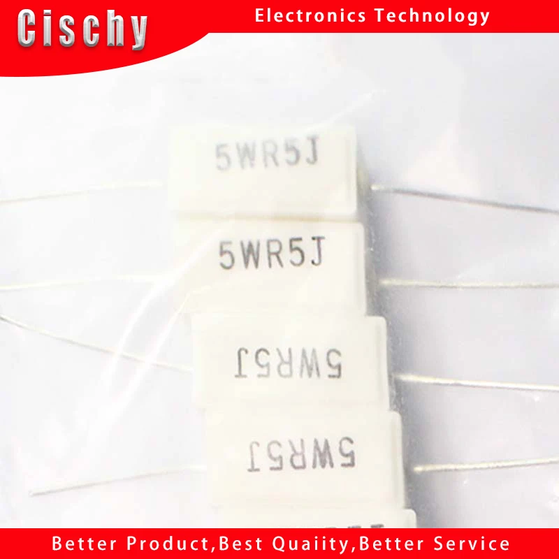 

10PCS/lot horizontal cement resistor RX27 5wr5j 5w 5J 0.5 5% RJ 0.5 ohms In Stock